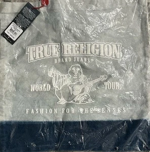 TRUE RELIGION LARGE TOTE BAG DENIM NEW AUTHENTIC - Picture 1 of 4