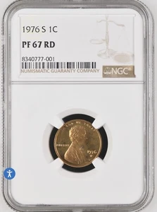 1976 S LINCOLN CENT PROOF 1C PF67 RD ULTRA CAMEO UCAM NGC - Picture 1 of 2