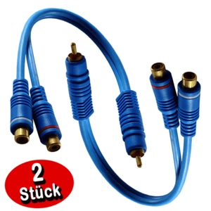 2 Stück Cinch Y-Kabel Y Adapter Subwooferkabel Verteiler Chinch RCA Car Hifi - Bild 1 von 4