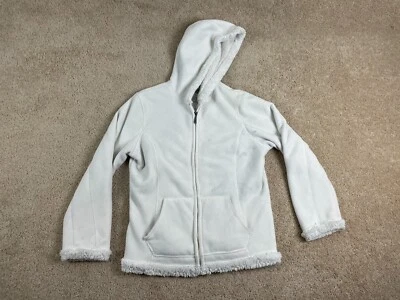 Зеленый чай куртка женщин большой искусственного меха отделки с капюшоном полный молнии карман открытый белый - Изображение 1 из 4