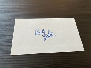 Bill Latham signed card - Mets Twins debut 1985