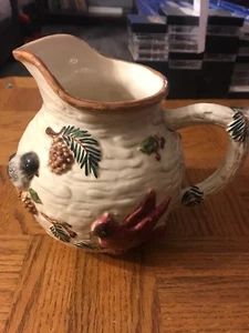 Sonoma Knollwood Ceramic Pitcher with bird decor; excellent condition-SHIP N24HR - Picture 1 of 3