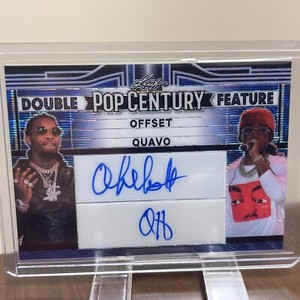 OFFSET & QUAVO 2023 LEAF POP CENTURY DOUBLE FEATURE MIGOS SIGNATURE AUTO #ED 3/7