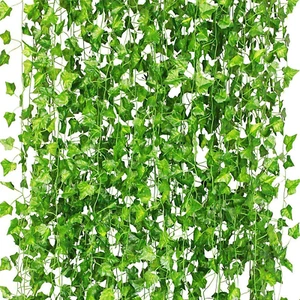 12 Pack 84Ft Artificial Ivy Garland, Fake Vines UV Resistant Greenery Leaves Fak - Picture 1 of 12