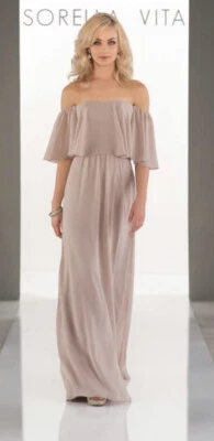 NWT $230 Sorella Vita pink blush bridesmaid dress off the shoulders boho Sz 10 — 第 1/4 张图片