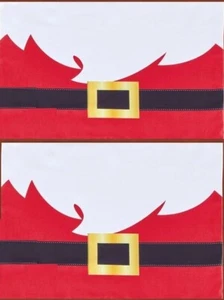 Set of 2 Same Printed Fabric Placemats (13"x18") CHRISTMAS, SANTA'S BELT, CE - Picture 1 of 13