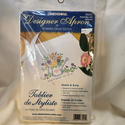 Watering Can Apron Stamped Cross Stitch Dimensions 73221 B34 - Image 1 of 4