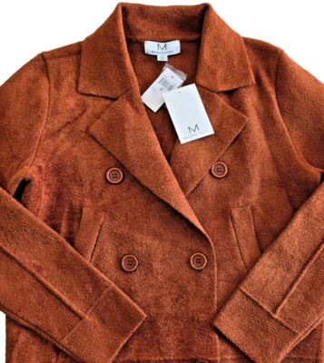 NUEVA Chaqueta Magaschoni Talla Pequeña Suave Doble Pecho Color Óxido Informal Elegante Foto 1 de 4