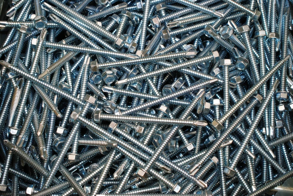 LEXAR INDUSTRIAL (100) Hex Washer Head 1/4 x 3-1/2 Self-Drilling Tek Screw IHW SDS #14 Zinc