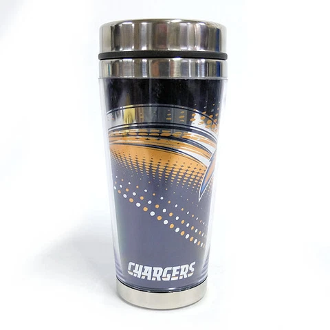 NFL Los Angeles Chargers Insulated Stainless Steel Coffee Tumbler 16 oz Cover