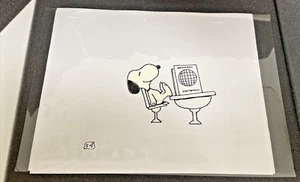 Peanuts Produktion Cel Snoopy am Schreibtisch ** Video lesen und ansehen - Bild 1 von 15