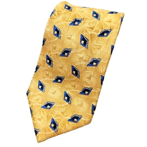 ROUNDTREE & YORKE Yellow Tie Necktie Silk Hand Sewn 4 X 59 - Picture 1 of 4