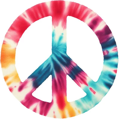 Tie Dye Peace Sign Iron On Transfer - T-Shirt + Other Light & Dark Fabrics #3 - Изображение 1 из 2