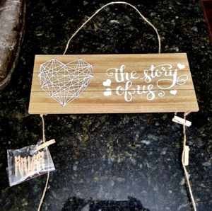 13.5" Wooden Wall Decor Plaque-"The Story Of Us" - Picture 1 of 3