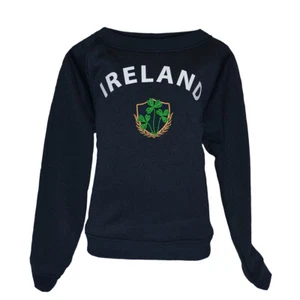 Irish Kids Pullover Navy Color Crew Neck Sweatshirt Shamrock Crest by Lansdowne - Picture 1 of 1