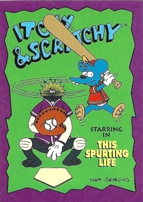 1994 SKYBOX THE SIMPSONS ITCHY AND SCRATCHY#I-3/43 BONGO TRADING CARD - Image 1 of 4