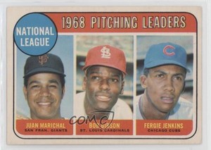 1969 O-Pee-Chee League Leaders Juan Marichal Bob Gibson Fergie Jenkins #10 HOF