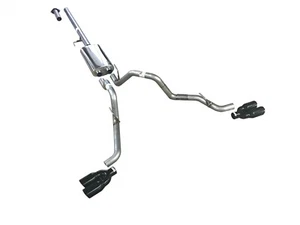 Ford F-150 Cat Back Dual Exhaust Black Tips Louder 2015 - 2016 157" W.B. - Imagen 1 de 11