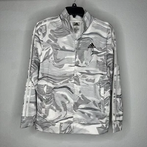 Adidas Youth Gray White Wave Camouflage Full Zip Track Jacket Size L Large 14/16 - Picture 1 of 3