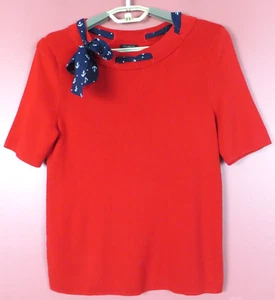 SC001334 TALBOTS Mujeres Algodón Rayón Pullover Suéter Manga Corta Arco Ancla MP - Imagen 1 de 7