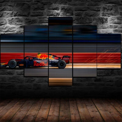 Póster de arte de pared con impresión en lienzo de 5 paneles de Fórmula Racing Sports decoración del hogar Foto 1 de 4