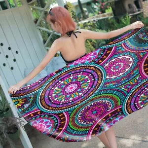 Ethnic Bohemian Mandala Paisley Flower Spa Sauna Swim Beach Towel Blanket Gift - Picture 1 of 23