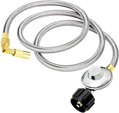 Grill Stainless Braided Propane Hose Regulator and Adapter For Blackstone 17/22" - Image 1 of 4