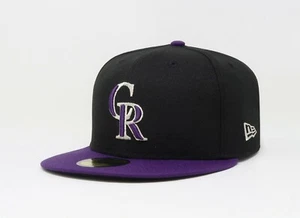 New Era 59Fifty Men Women Hat Colorado Rockies Alternate Black On Field Fit Cap - Picture 1 of 5