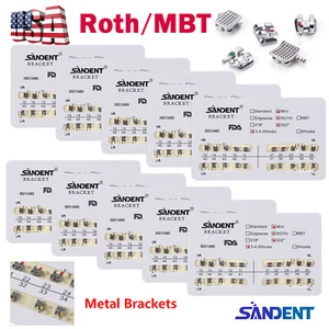 10 paquetes/200 piezas Soporte de metal dental Mini Roth/Ranura MBT 022 345/3 ganchos - Imagen 1 de 24