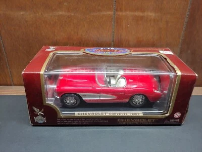 Road Legends 1957 Chevy Corvette Roadster vermelho escala 1:18 fundido - Nº 92018 - Imagem 1 de 4