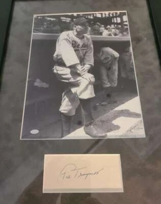 Подписанные карточки-указатели Pie Traynor Beckett BAS с сертификатом подлинности в рамке 3x5 с автографом - Изображение 1 из 2