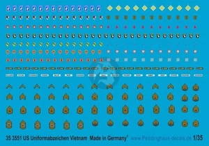 Uniforme Peddinghaus 1/35 EE. UU. Insignia, División y Rango Guerra de Vietnam 3551 - Imagen 1 de 1