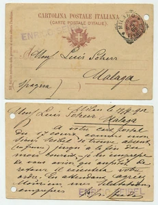 87891 - Italien - Ganzsache - Postkarte - Milano 19.9.1885 nach Malaga, Spagna - Bild 1 von 1
