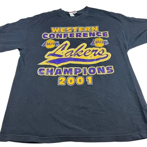 T-shirt vintage Y2K Los Angeles Lakers 2001 Champions XL - Foto 1 di 5