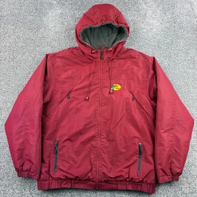 Bass Pro Shops Tourney Trail Jacket Mens Large Red Full Zip Hooded Fleece Lined - Image 1 of 4