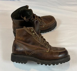 Botas altas de trabajo American Eagle para mujer 8 de cuero marrón con cordones 8001 Y2K ¿de colección? - Imagen 1 de 24