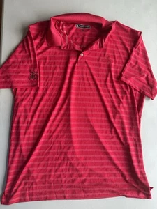 Pebble Beach Poloshirt - Herren Größe XXL - rot gestreift Performance - Logo am Ärmel - Bild 1 von 6