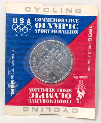 Vintage 1996 USA Atlanta Cycling Commemorative Olympic Sport Medallion Coin - Image 1 of 2