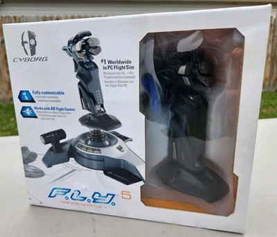 Mad Catz Saitek Cyborg X F.L.Y. 5 Flight Stick Joystick For PC FLY 5 Open Box!! - Image 1 of 4