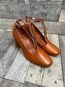 Zapatos Monsoon Mary Janes Talla UK 6 Marrón Tostado T Bar Tacones Imitación Cuero Vegano Tala - Imagen 1 de 13