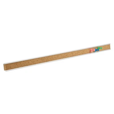Bulletin Bar Strip, Cork Board, 18" x 1", Classroom, Office, Cubicle, Aluminu... - Image 1 of 4