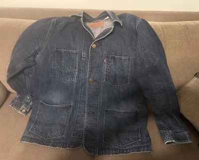 Abrigo Levi’s Selvedge Engineer XXL Blanco Roble Cono Denim Raro Foto 1 de 4