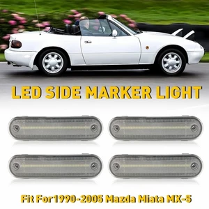 Clear Front + Rear Side Light Marker For 1990-2005 Mazda Miata MX-5 NA NB models - Picture 1 of 19