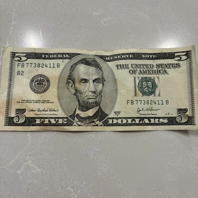 $5 Old School Money Bill   2003  Old Logo - Image 1 of 4