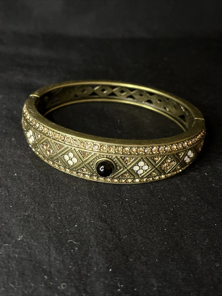 Pulsera con bisagras Heidi Daus Onyx Swarovski Topacio Cristal y Ópalo Blanco Foto 1 de 4