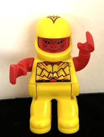 Vintage Lego Minifigure Space Alien Yellow Red 2.5" Figure