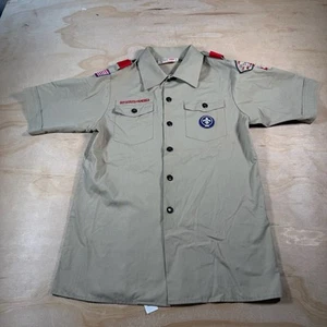 A5378 Vintage Boy Scouts of America BSA Beige Youth Large Shirt Uniform - Picture 1 of 9