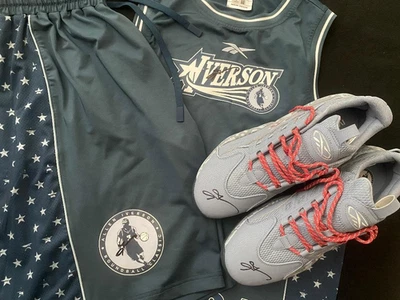 ALLEN IVERSON AUTOGRAPHED GAME WORN IVERSON CLASSIC CUSTOM SHOES AND UNIFORM - Image 1 of 4