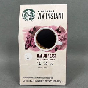 Nuovo vecchio stock Starbucks VIA caffè istantaneo tostatura scura 0,11 once (confezione da 50) 08/25 - Foto 1 di 9