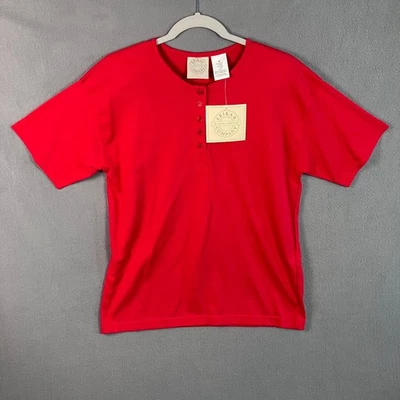 Almohadillas de hombro Henley estructuradas para mujer Erika & Company talla M rojas nuevas con etiquetas Foto 1 de 4